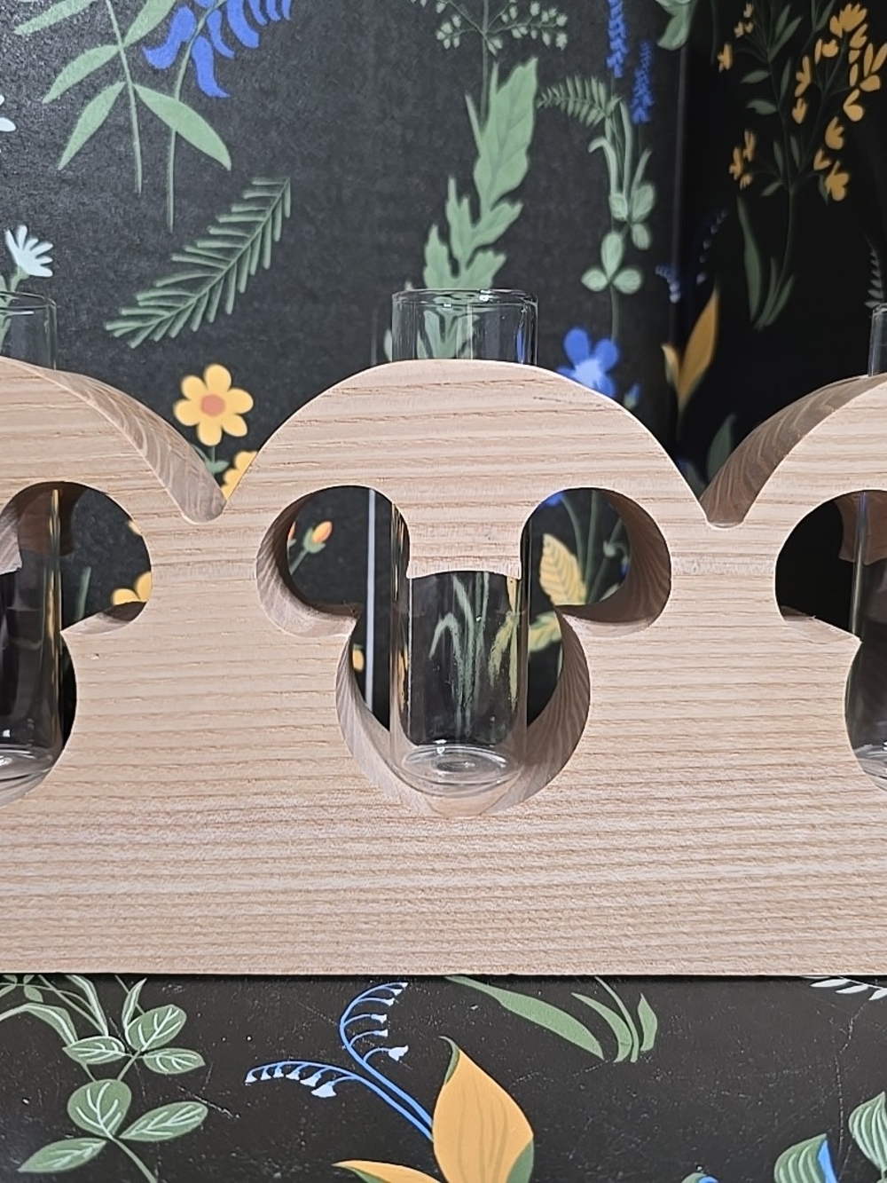 Disney Natural Wood Mickey Silhouette Test Tube Vase - Natural Wood